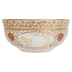 Bol en porcelaine royale de Worcester réticulé attribué à George Owen et Samuel Ranford