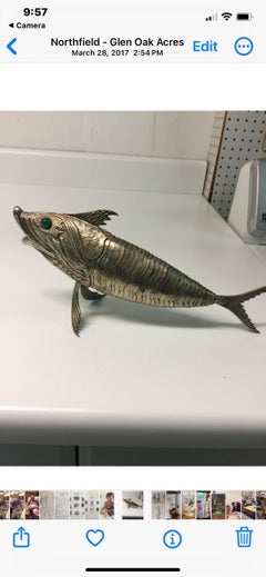 Reticulated vintage large silver plated fish
