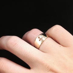 Retired 14k Yellow Gold James Avery Cut-Out Cross Crosslet Ring Band Size 5.5