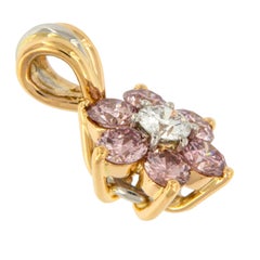 Retired Argyle Mine 0.79 Carat Fancy Pink Diamond 18K Rose Gold Platinum Pendant