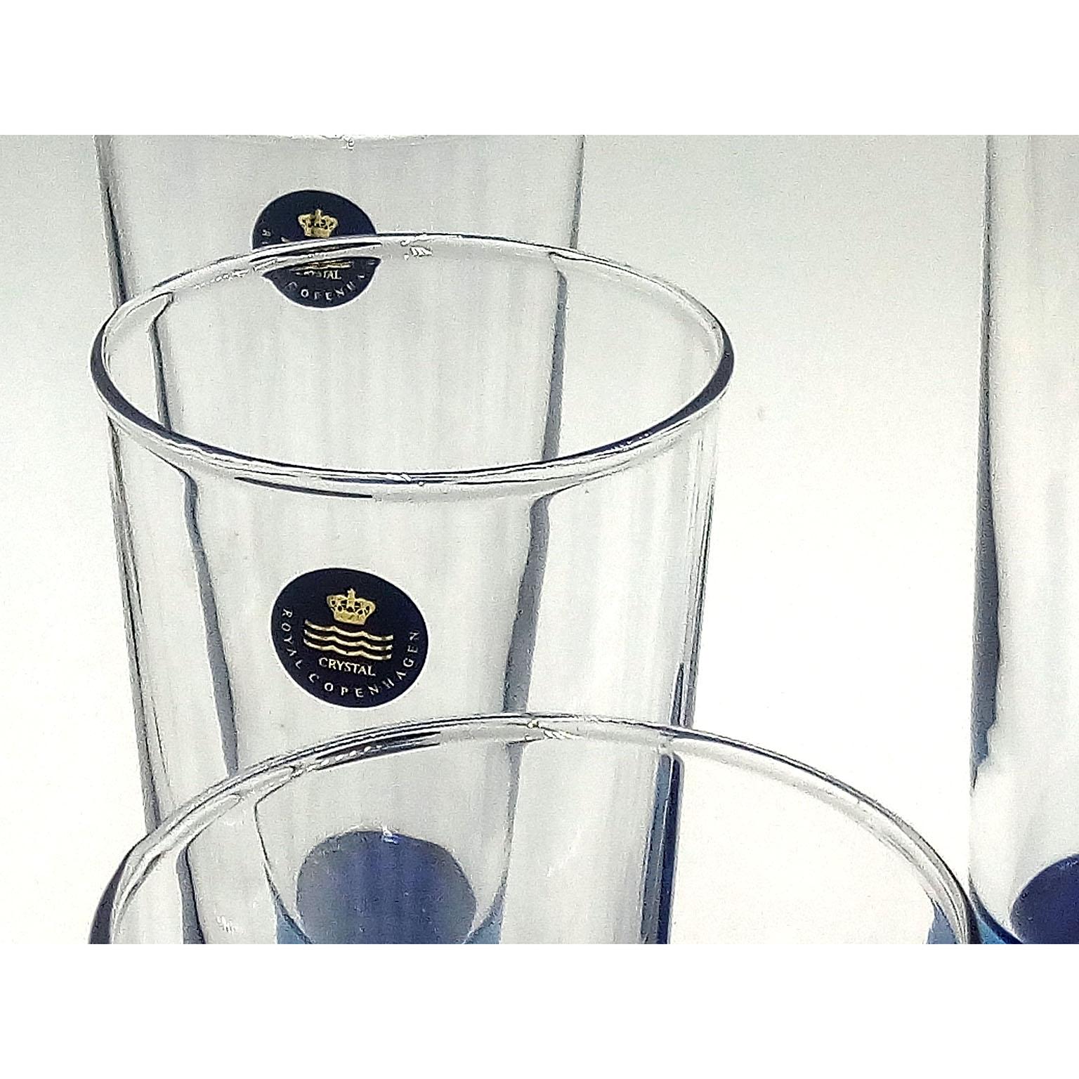 Mid-Century Modern Blue Glasses, Design Anja Kjaer, Holmegaard, Royal Copenhagen 1