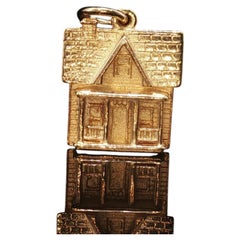 Retired James Avery 14K Yellow Gold Home Sweet Home Pendant Charm 4.1g RARE HTF