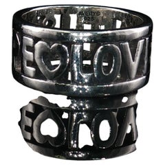Retired James Avery 925 Sterling Silver Love Hope Faith Wide Band Ring Size 5.5