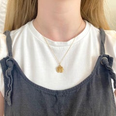 Retired James Avery Rose Pendant Necklace, James Avery Yellow Gold, Drop Pendant