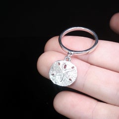 Retired James Avery Sand Dollar Dangle Charm Ring 925 Sterling Silver Size 7