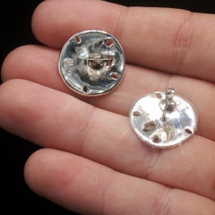 Boucles d'oreilles « Sand Dollar » de la collection Retired James Avery, en argent sterling 925, à tige, 17 mm, 6,6 g