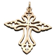 Retired James Avery ST. CECILIA 14K Open Work Cross Pendant Charm 43mm