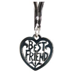 Retired James Avery Sterling Silver Best Friend Heart Charm Pendant 925
