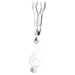 Retired James Avery Sterling Silver Music Note Pendant Charm Treble Clef 925