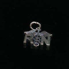 Retired James Avery Sterling Silver RN Nurse Caduceus Charm Pendant 925