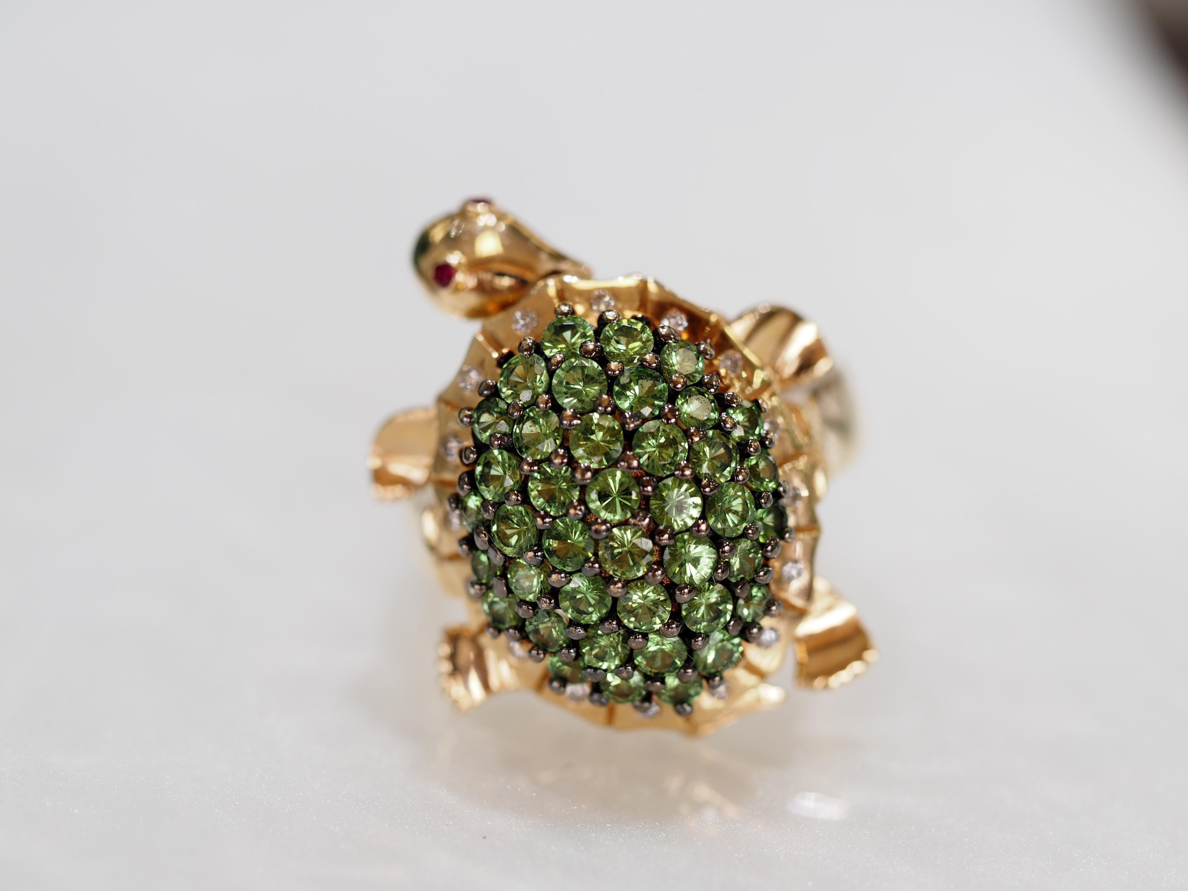 Retired Levian Tsavorite Turtle Dancing Ring at 1stDibs retired le