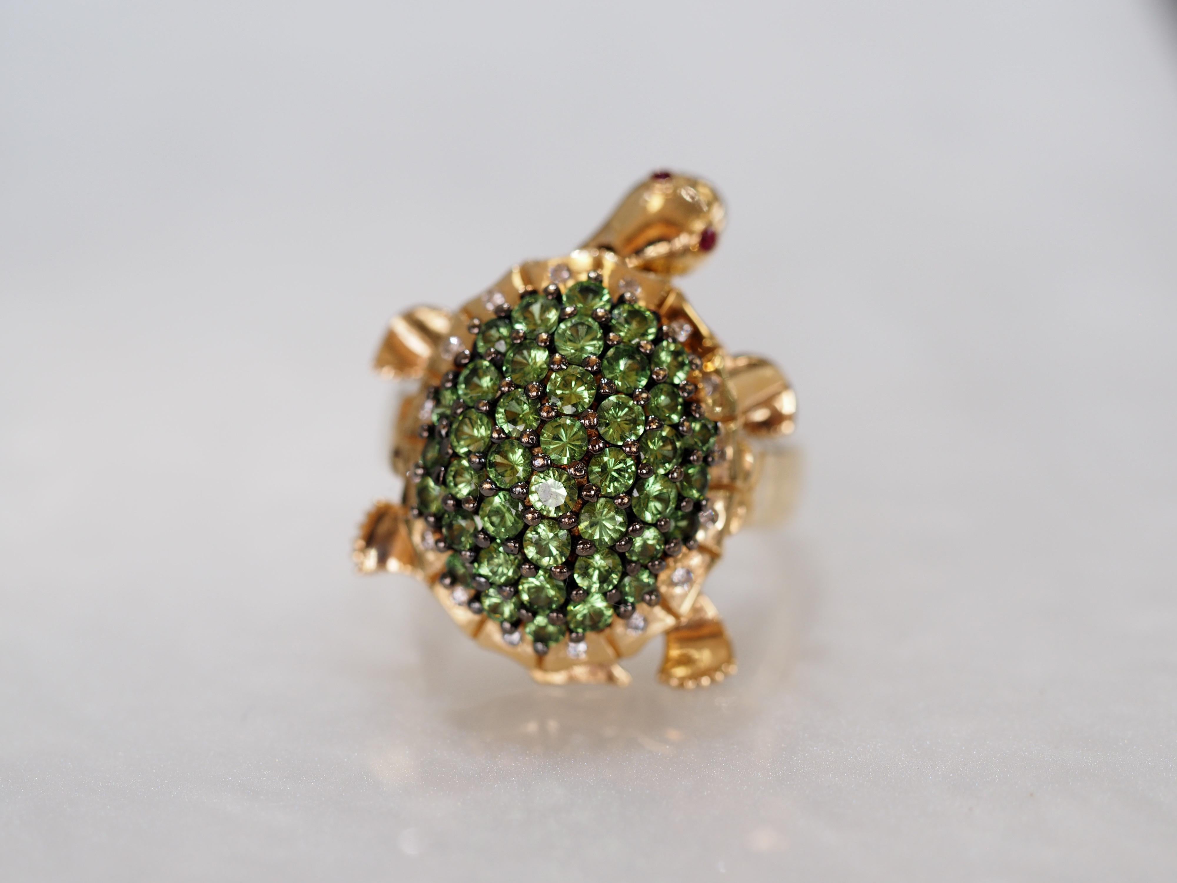 Retired Levian Tsavorite Turtle Dancing Ring at 1stDibs retired le