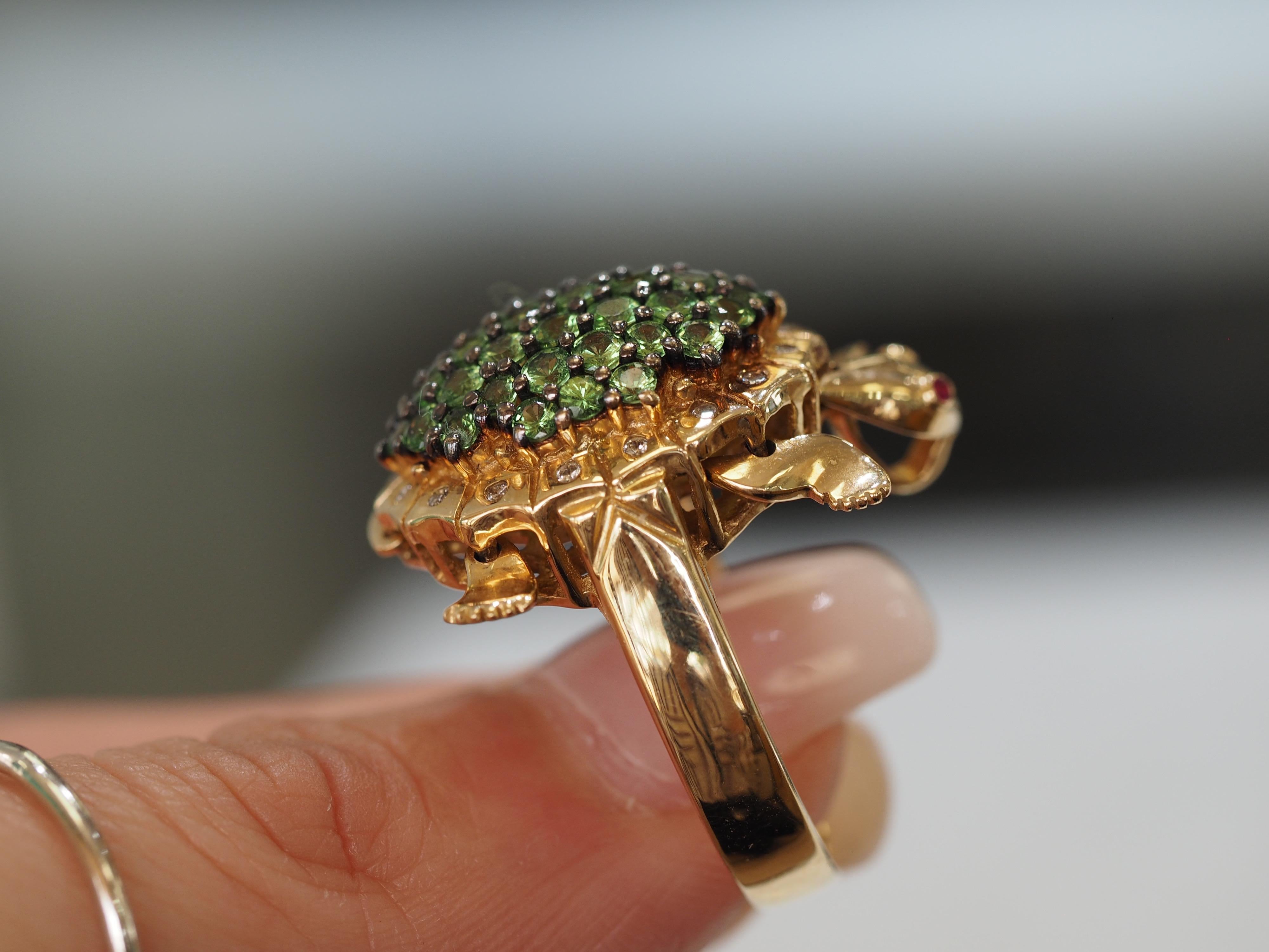 Retired Levian Tsavorite Turtle Dancing Ring at 1stDibs retired le