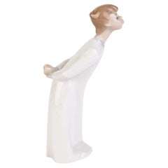 Retired Lladro Fine Porcelain Sculpture Figure Group "Boy Blowing" 4869