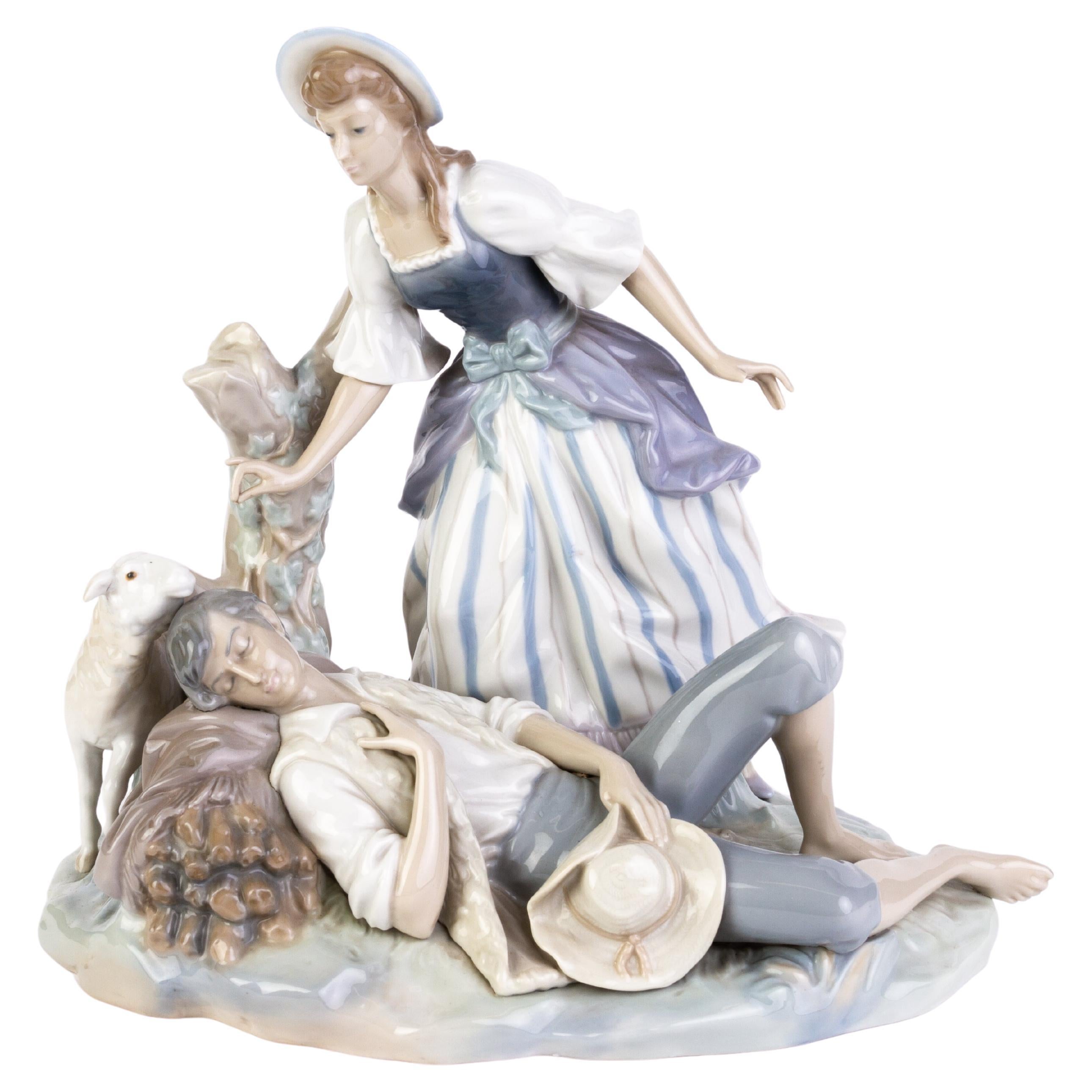 Retired Lladro Fine Porcelain Sculpture Figure Group "Rest in the Country" 4760 For Sale