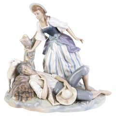 Retired Lladro Fine Porcelain Sculpture Figure Group "Rest in the Country" 4760