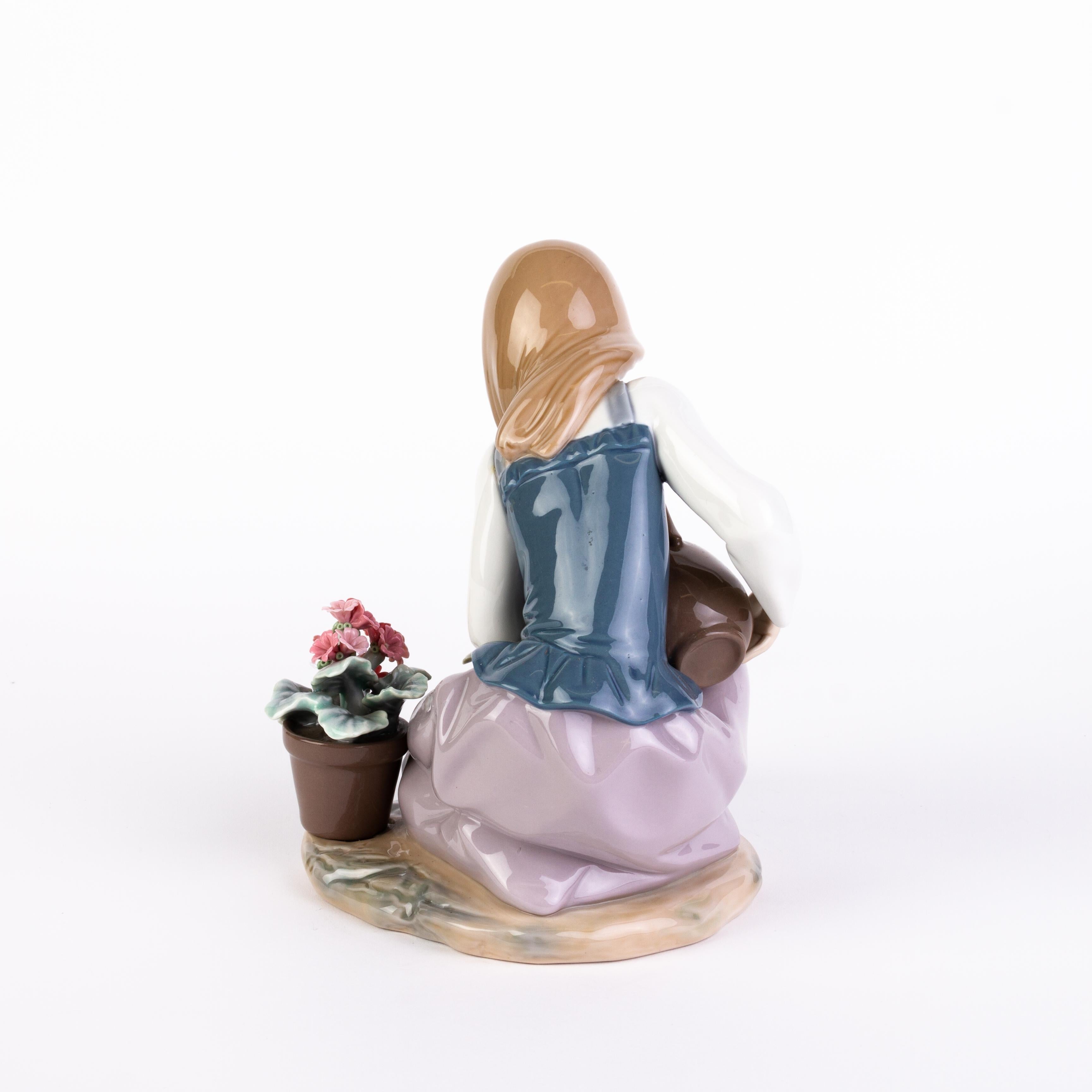 lladro figurines lady with flowers