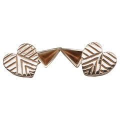 Retired Mignon Faget 14K Yellow Gold Hard Hearts Cufflinks 13 grams