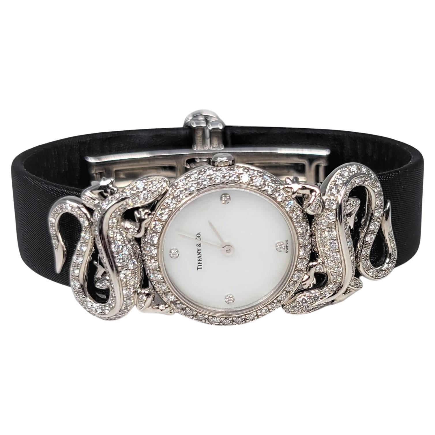 Retired Tiffany & Co. Platinum Diamond "Salamander" Wrist Watch