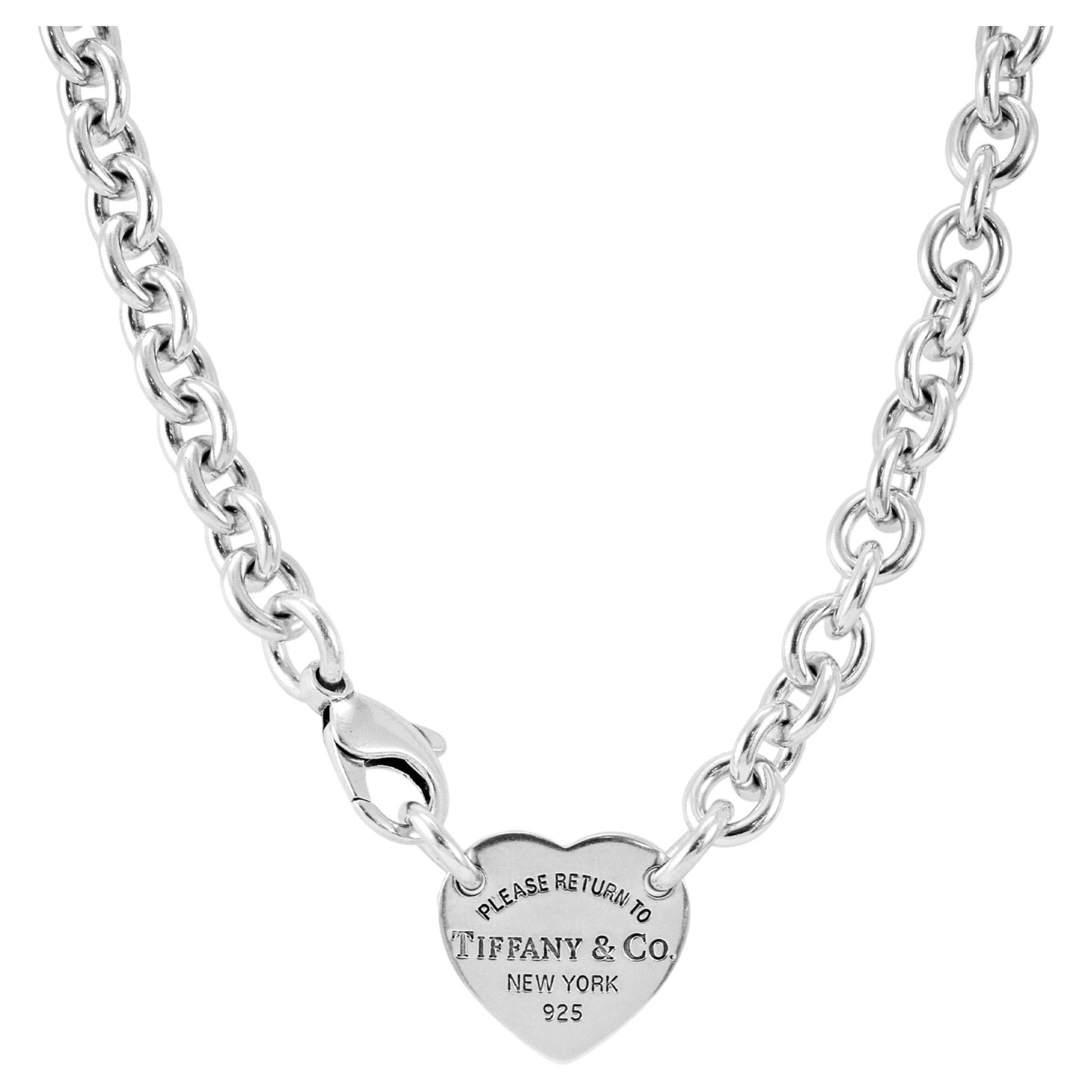 Retired Tiffany & Co. Return to Tiffany Heart Tag 925 Silver Pendent Necklace