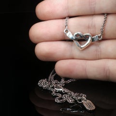 Collana con ciondolo a forma di nodo a cuore in argento sterling 925 di James Avery (VTG), 18-20"