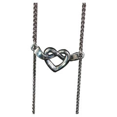 Collana con ciondolo a forma di nodo a cuore in argento sterling 925 di James Avery (VTG), 18-20"