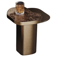 Retiva Side Table with Emperador Marble Top