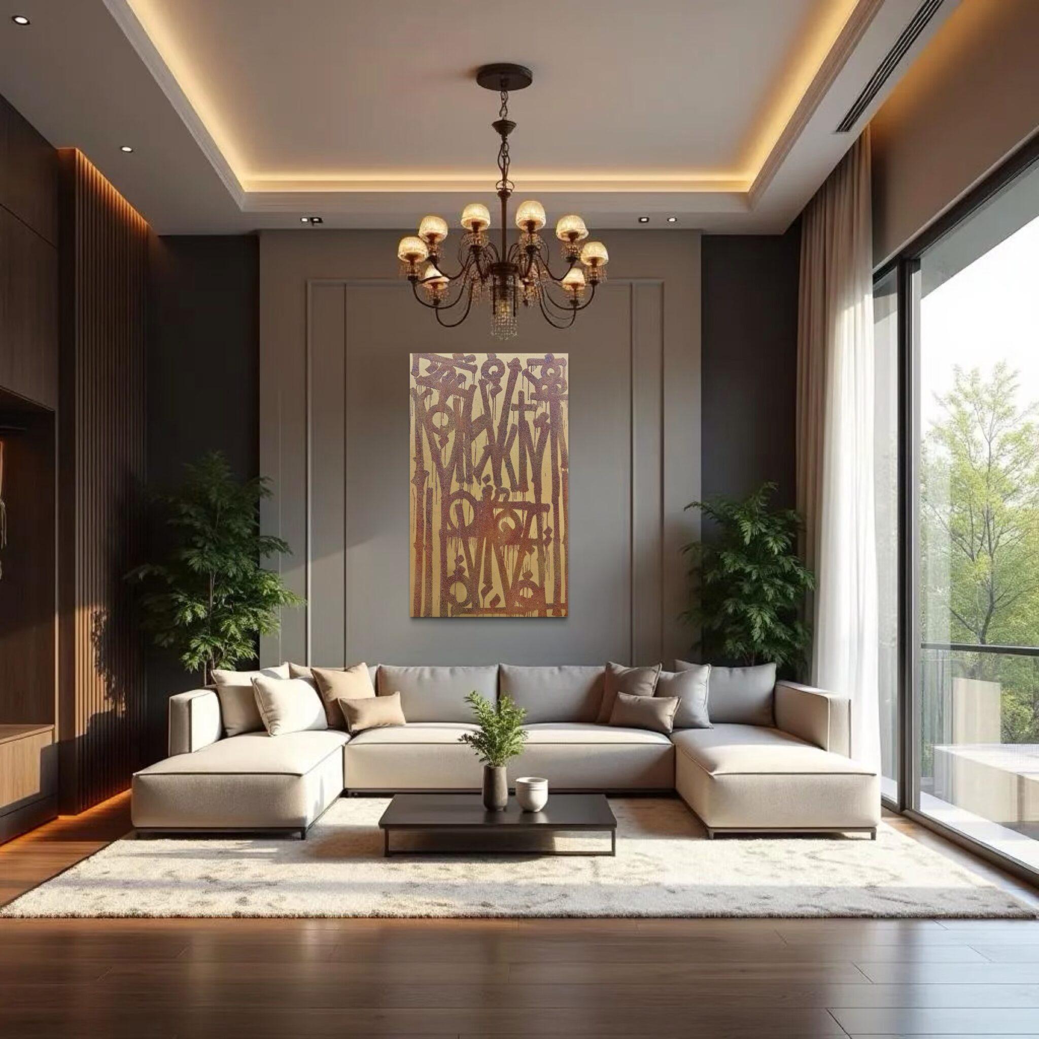 Goldene Träume – Painting von RETNA