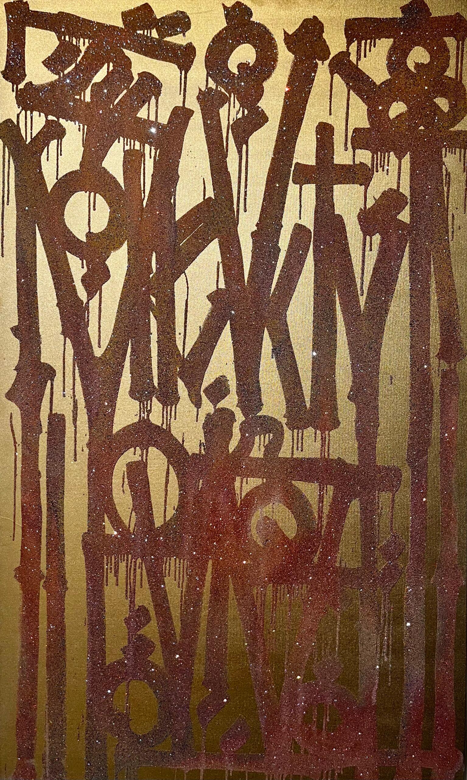 RETNA Abstract Painting – Goldene Träume