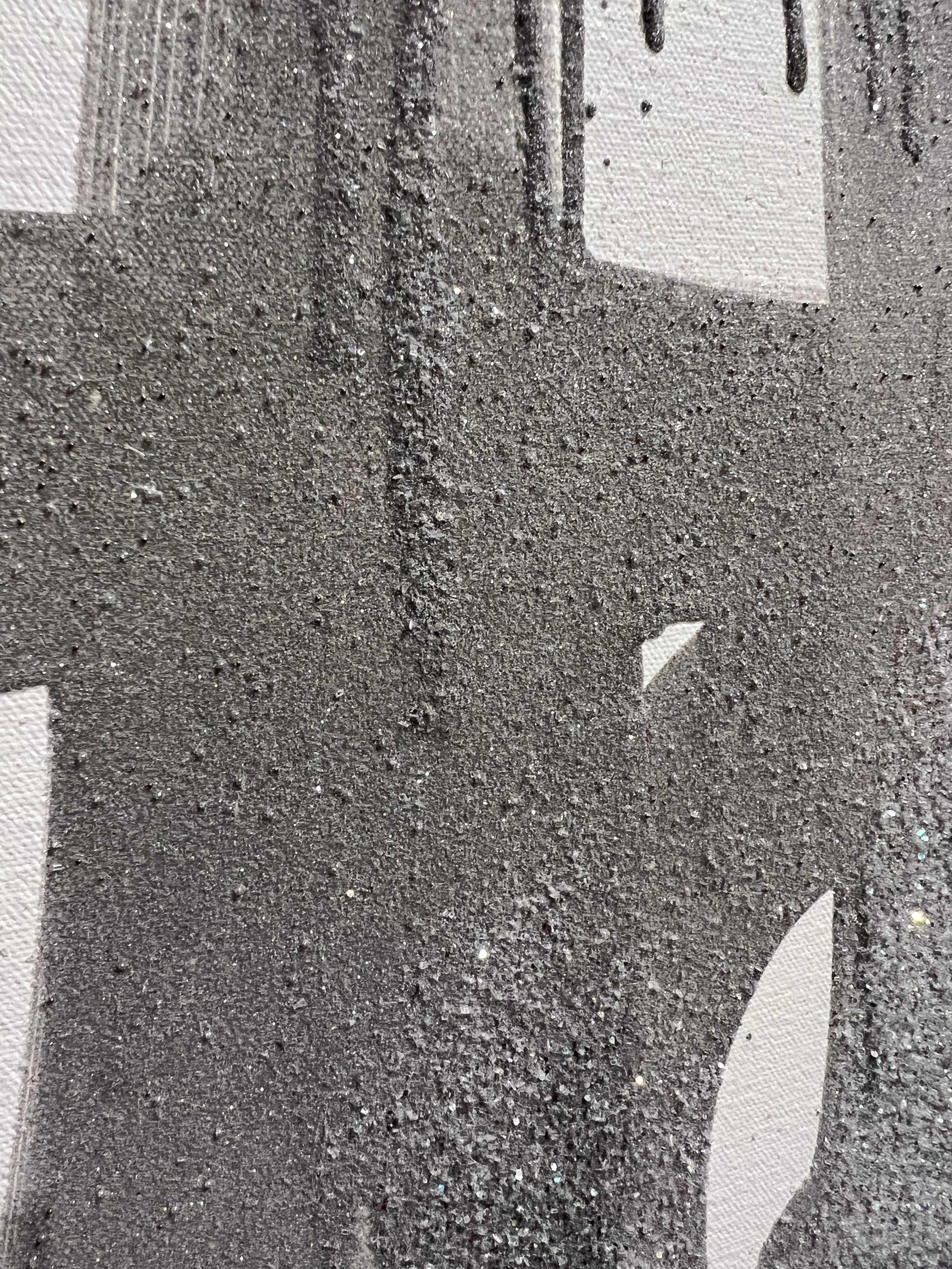 RETNA (n. 1979)
Te quiero, excepto a ti, 2023
Acrílico y microesferas con cristalina sobre lienzo
72 x 72 in 
Firmado, fechado y titulado en el reverso