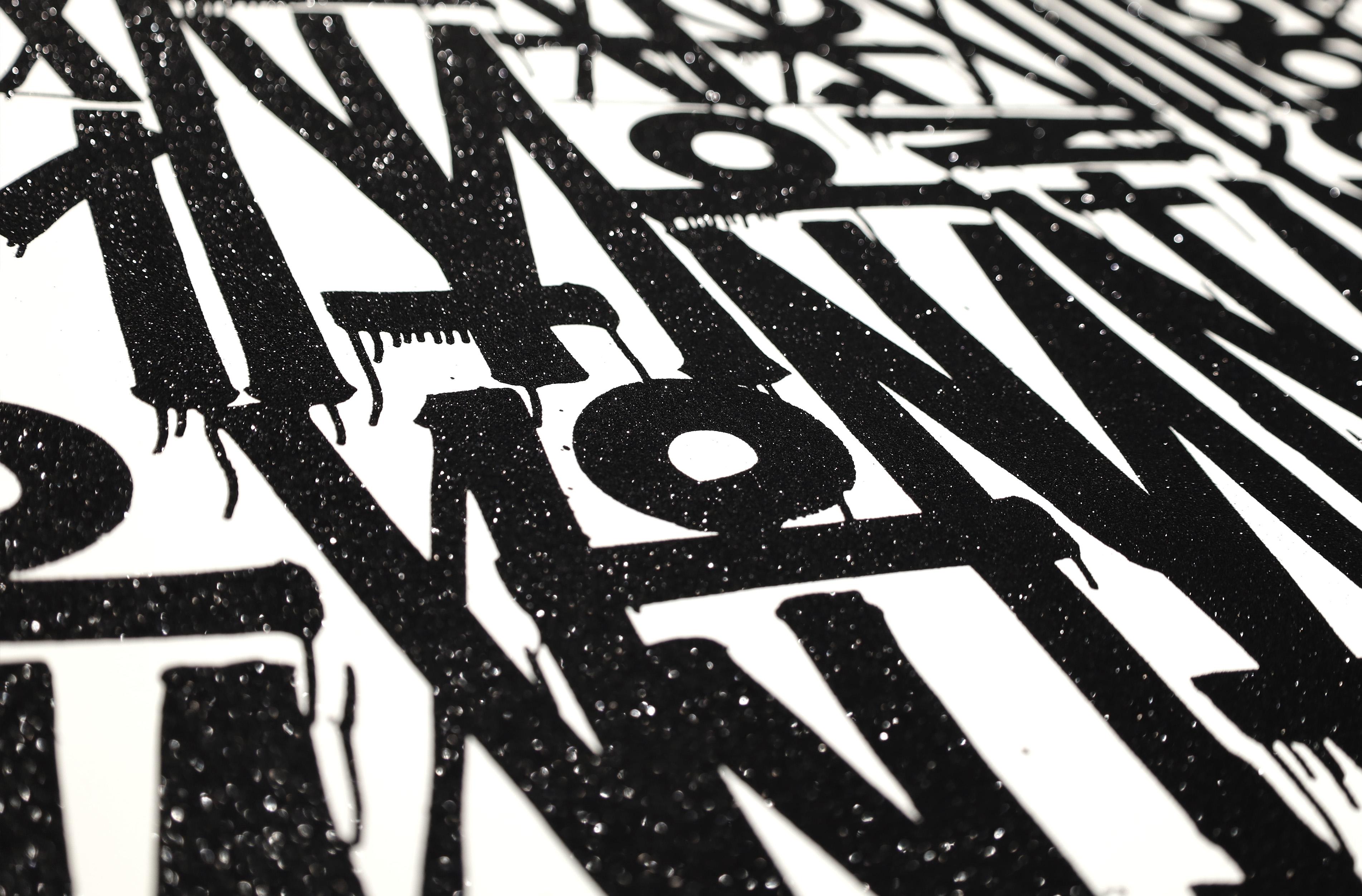 'EVEN THE HEART SKIPS A BEAT' Abstract Silkscreen Print with Diamond Dust, 2024 For Sale 1