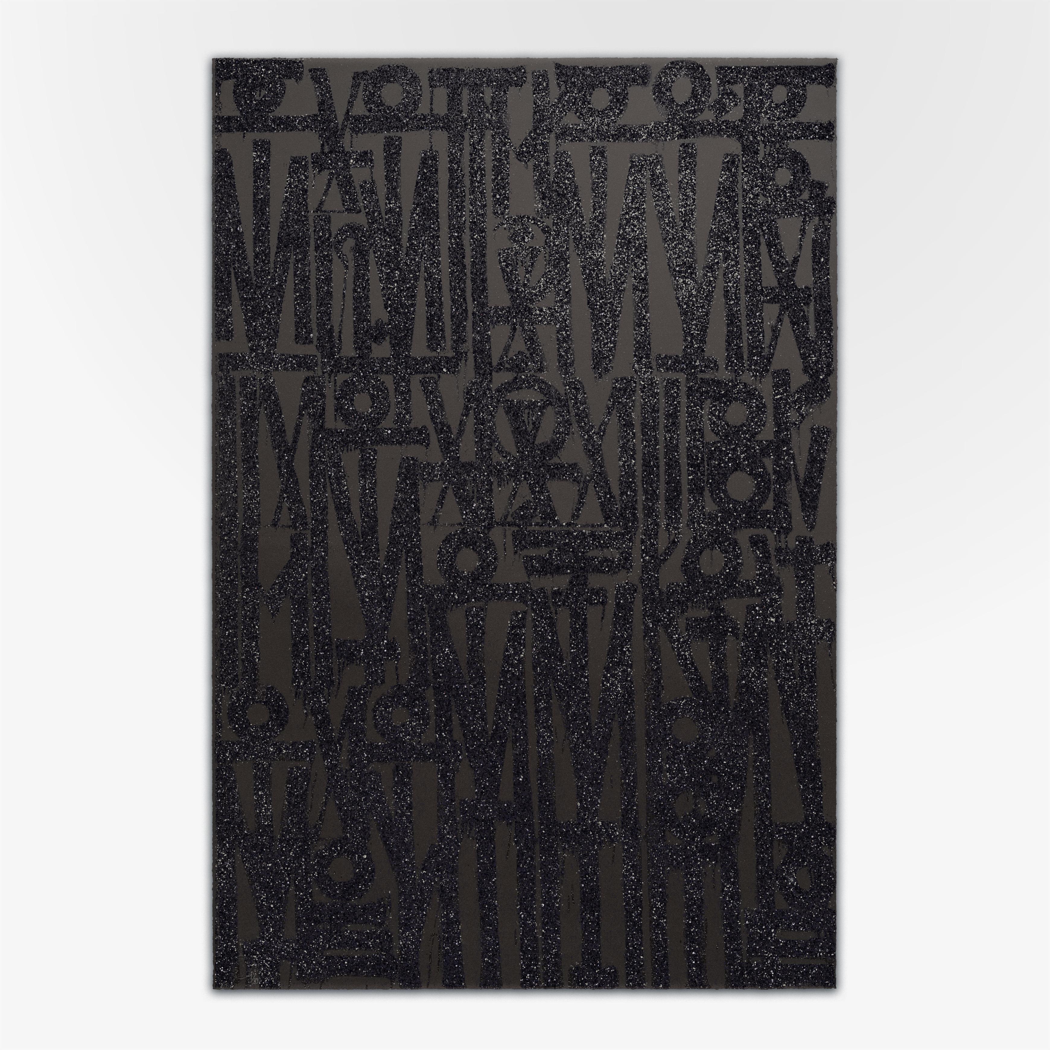 „EVEN THE HEART SKIPS A BEAT“ (Schwarz auf Schwarz) – Print von RETNA