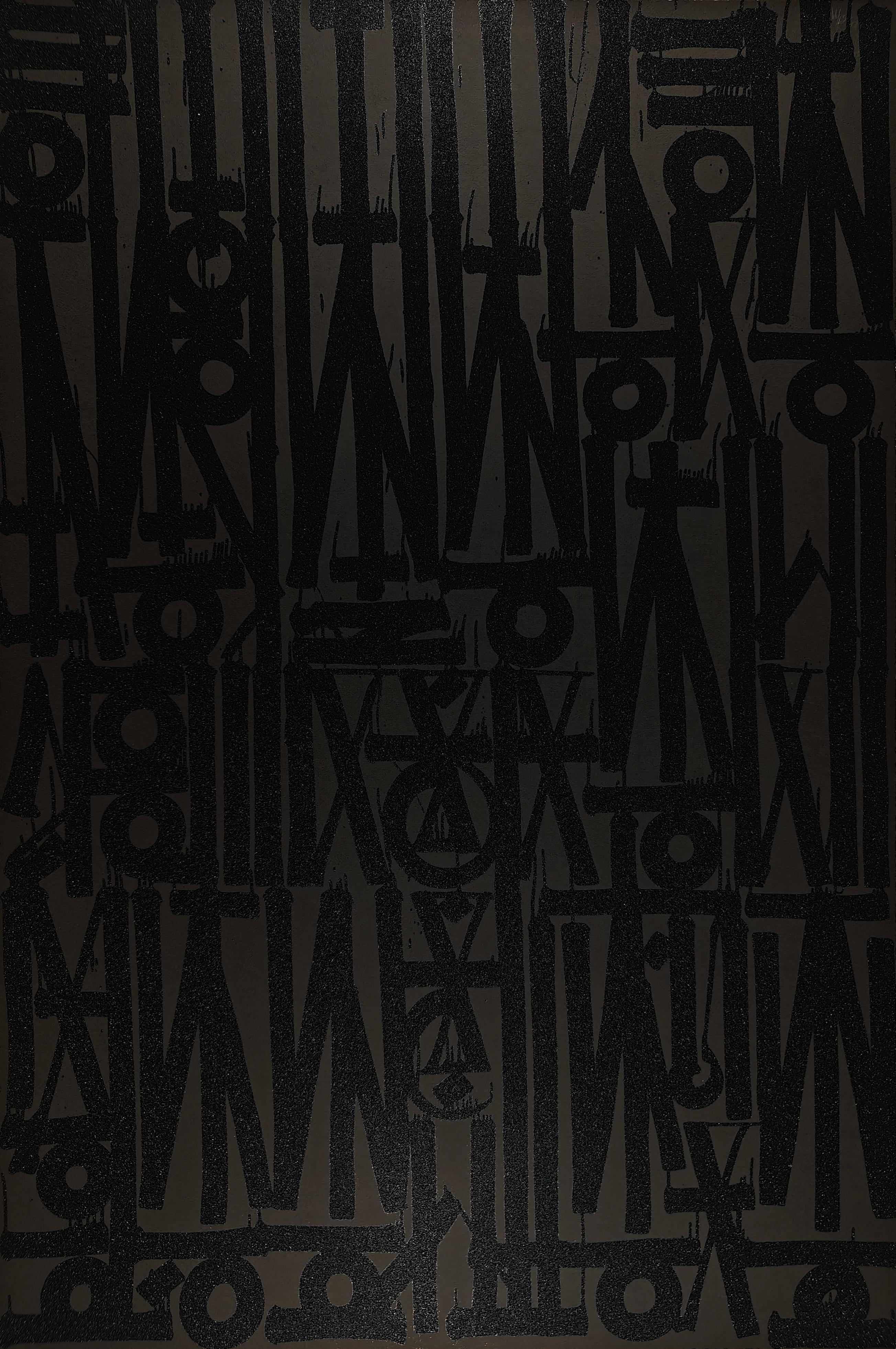 Even The Heart Skips a Beat, Rare Matching Set, Modern Street Art, Retna - Black Abstract Print by RETNA