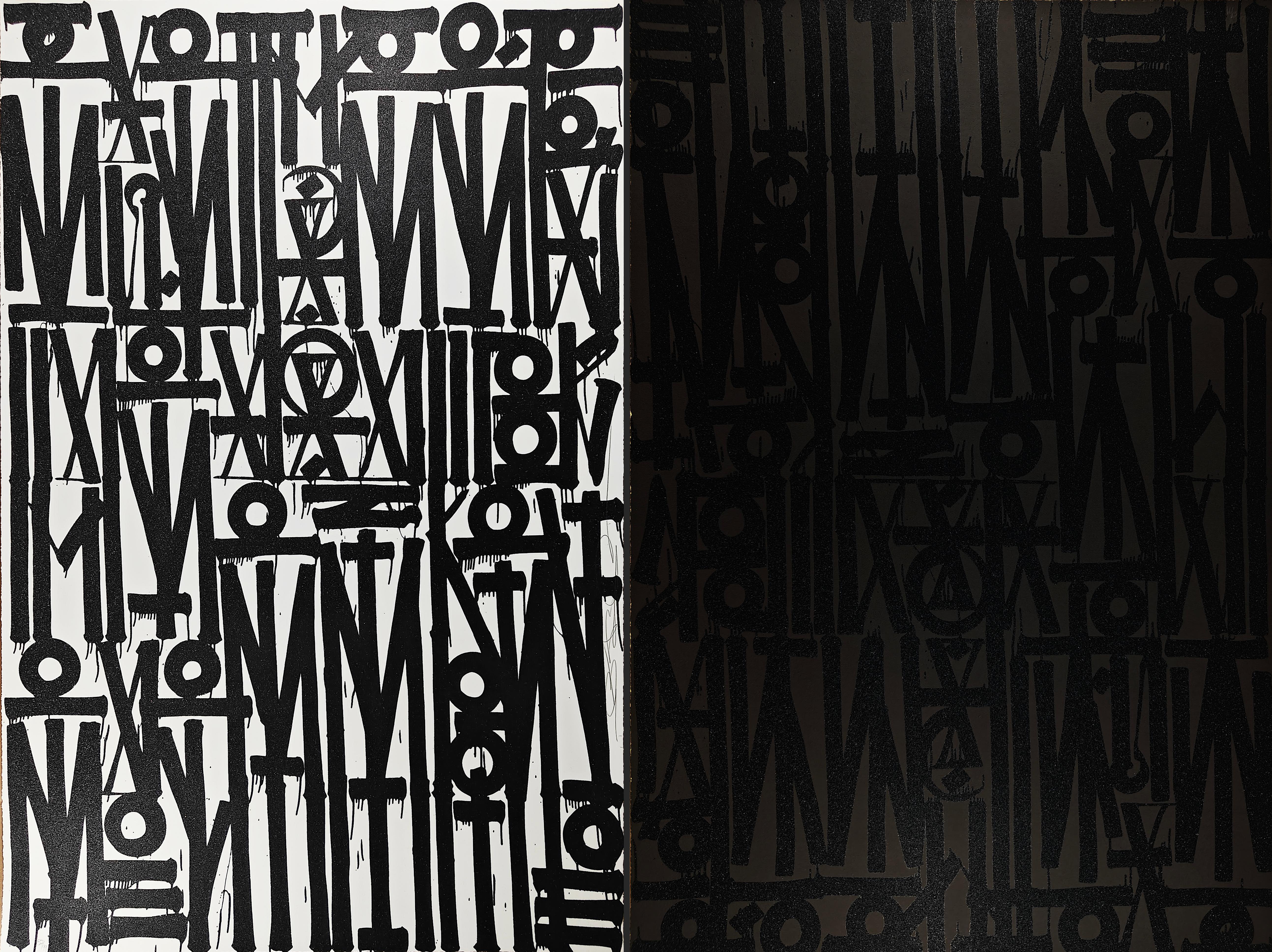 RETNA Abstract Print - Even The Heart Skips a Beat, Rare Matching Set, Modern Street Art, Retna