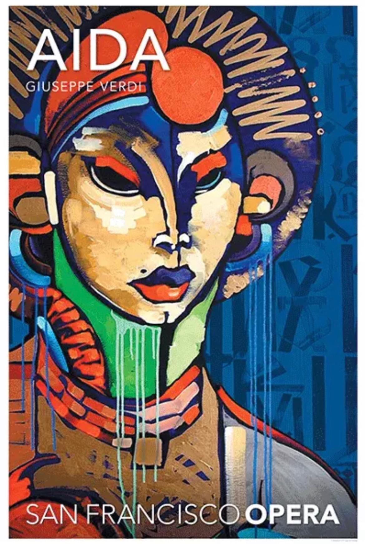 RETNA Print – San Francisco Opera House Poster "Guiseppe Verdi Aida" 2016 Contemporary