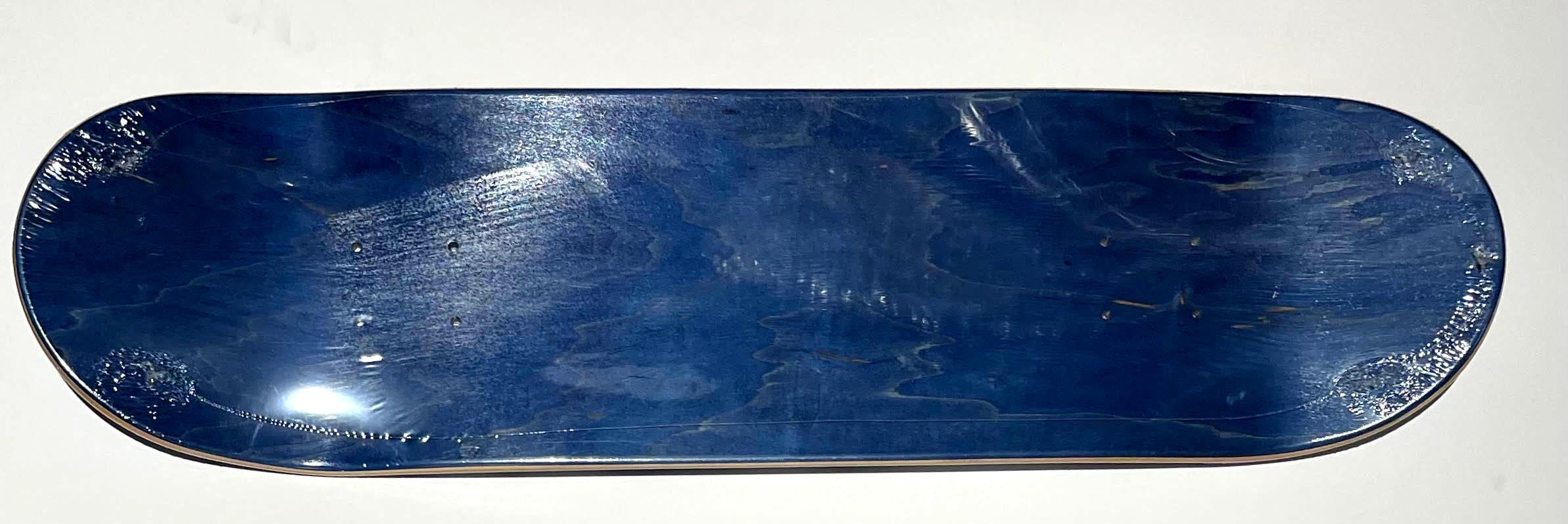 Lt. Ed. Skate deck (Blue with blue back) with embossed COA, hand signed by RETNA For Sale 1