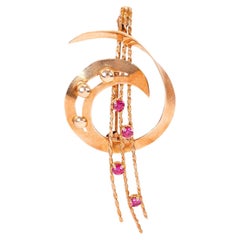 Broche en or bicolore Reto Ruby