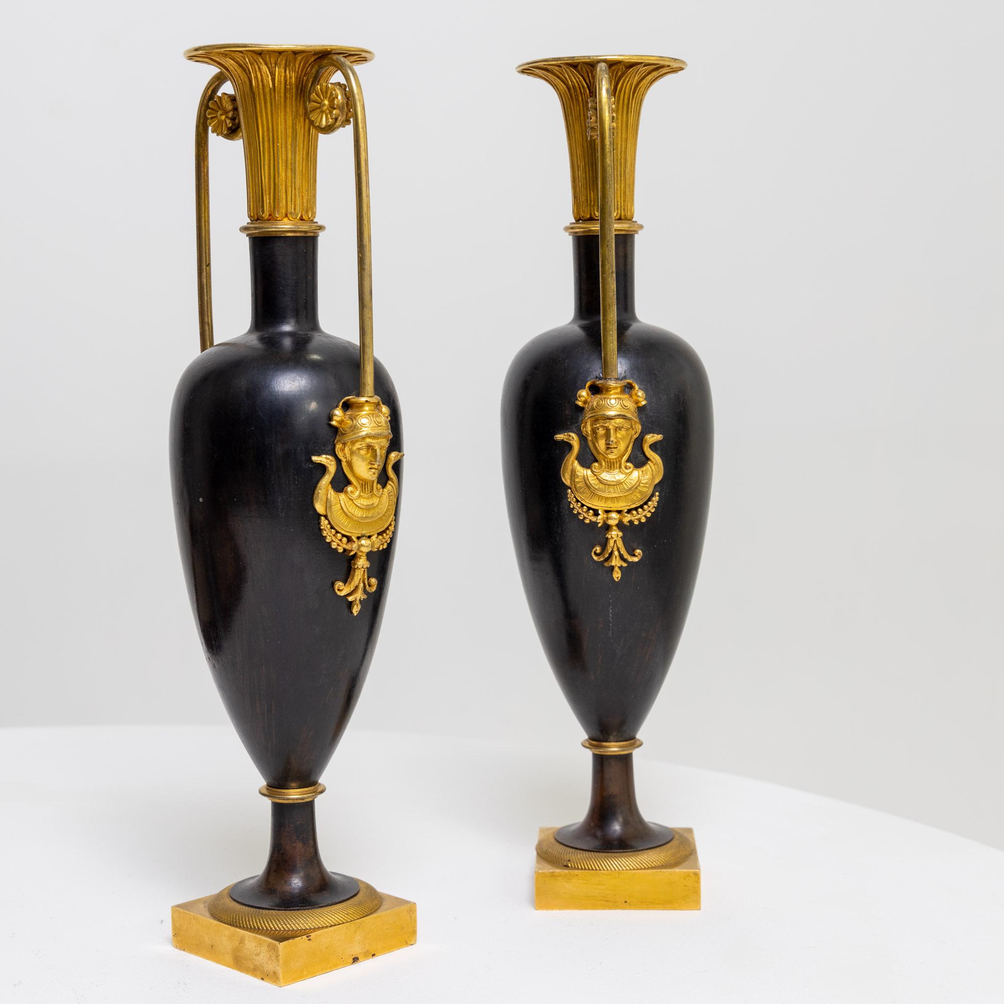 French Retour D'egypte Vases, Early 19th Century For Sale
