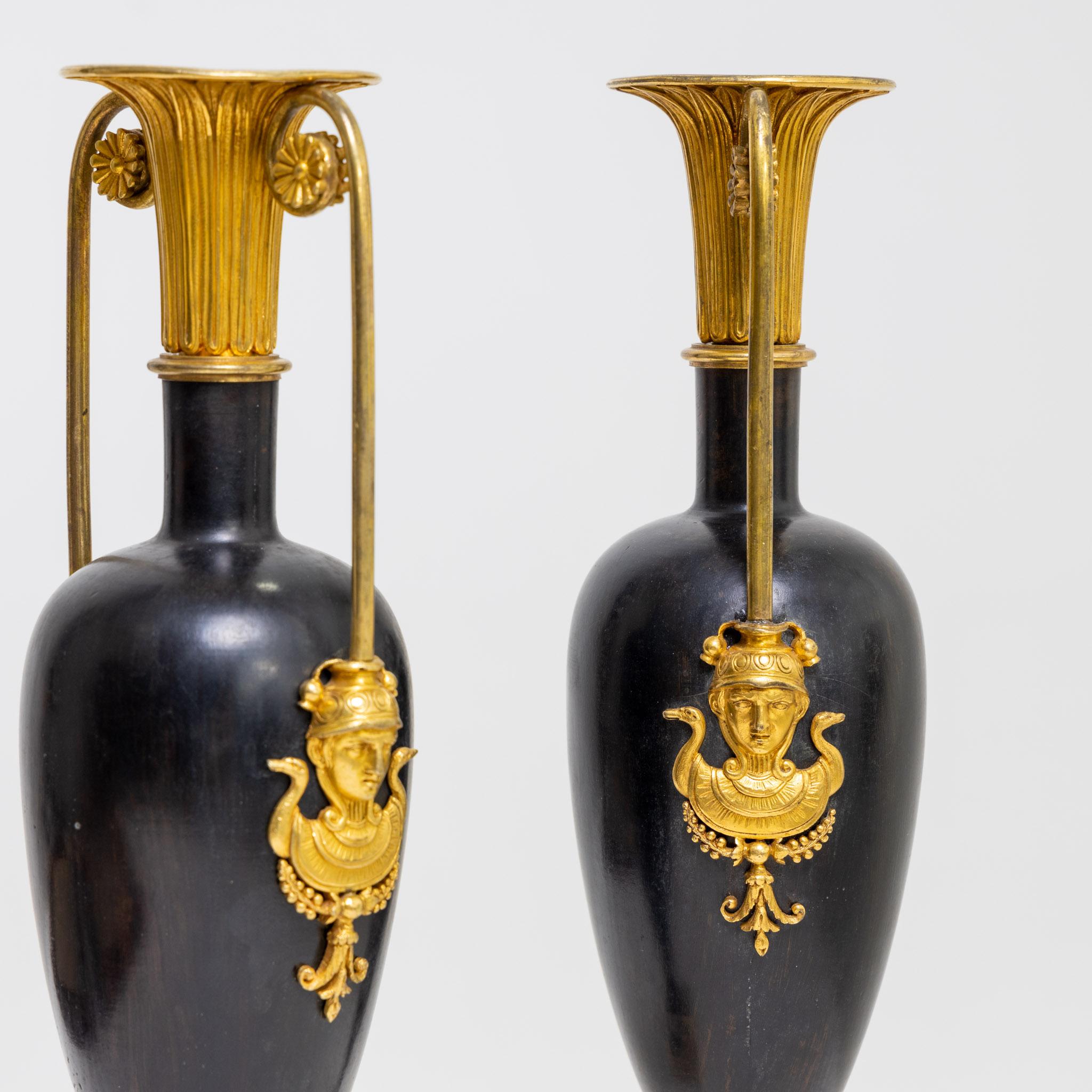 Fired Retour D'egypte Vases, Early 19th Century For Sale