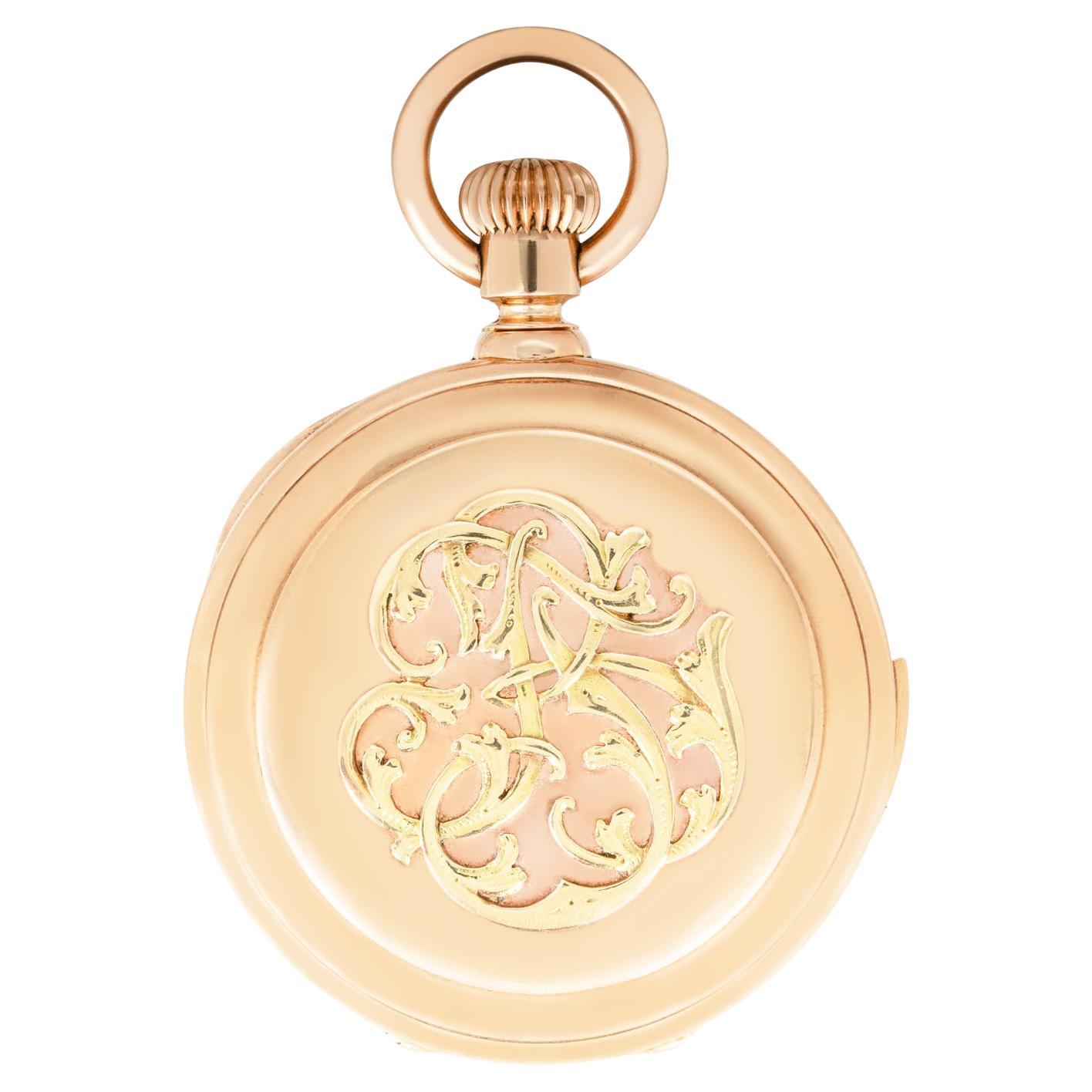 Retouret Genève. A Heavy Gold Hunter Quarter Repeater C1890 For Sale