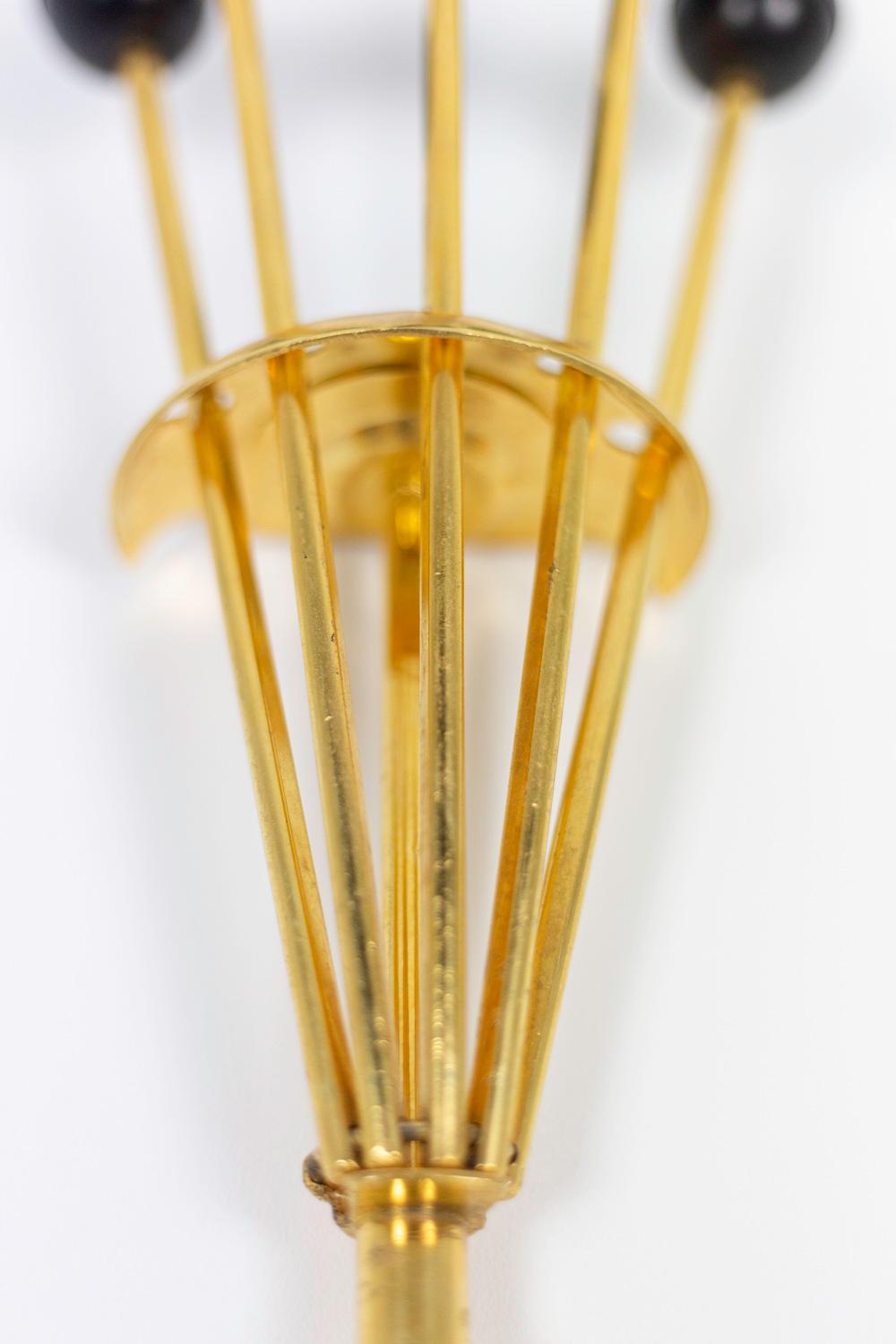 Retractable Coat-Hanger in Gilt Brass, 1950s In Good Condition In Saint-Ouen, FR