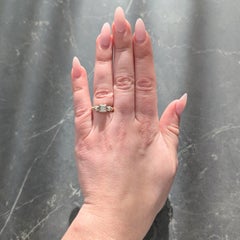 Anello di fidanzamento vintage Fanning con diamante retrò da 0,28 CTW in oro 18 carati bicolore