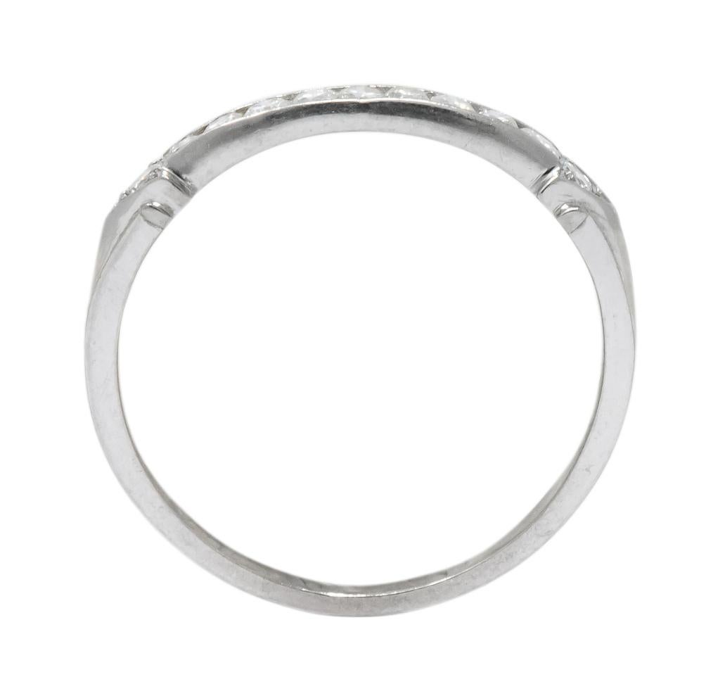 Retro 0.33 Carat Round Brilliant Cut Diamond Platinum Band Ring 2
