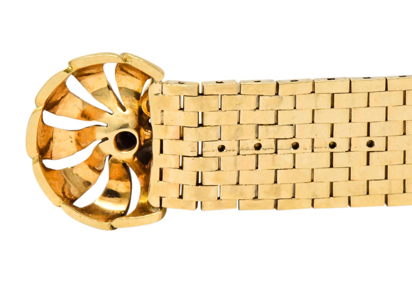 Retro 0.40 Carat Diamond Ruby 14 Karat Gold Buckle Ring 5