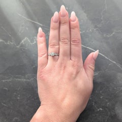 Anello di fidanzamento vintage retrò con diamante Old Mine da 0,43 CTW in oro bianco 18 carati
