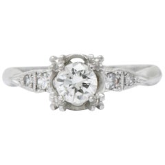 Vintage 0.46 Carat Diamond Platinum Engagement Ring