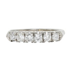 Retro 0.50 Carat Diamond 14 Karat White Gold Fishtail Band Ring
