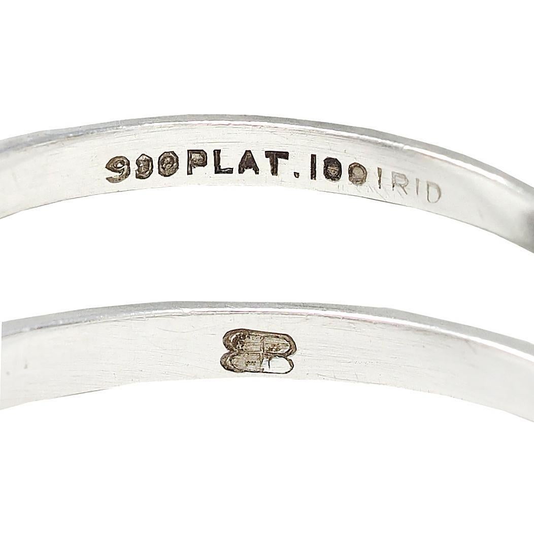 Donna Anello di fidanzamento vintage in platino con diamante retrò da 0.55 CTW in vendita