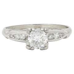 Retro 0.63 CTW Diamond Platinum Vintage Engagement Ring