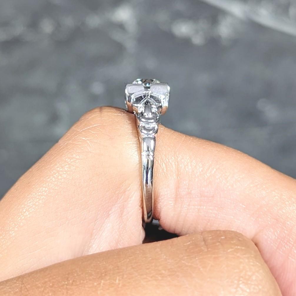 Retro 0.64 CTW Old Mine Cut Diamond 14 Karat Vintage Engagement Ring For Sale 7